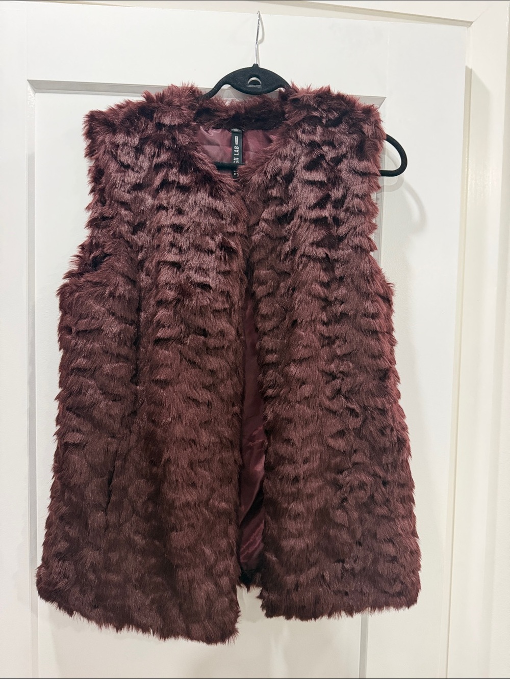 Lord & Taylor Burgundy Faux Fur Vest size L